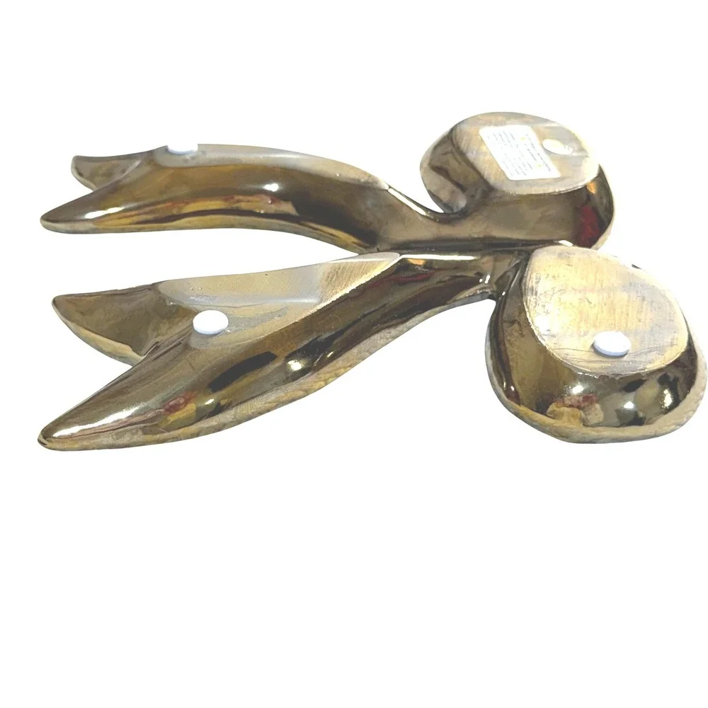 Gold Ceramic Bow Trinket Dish Jewelry Tray Metallic Ribbon Decorative Coquette